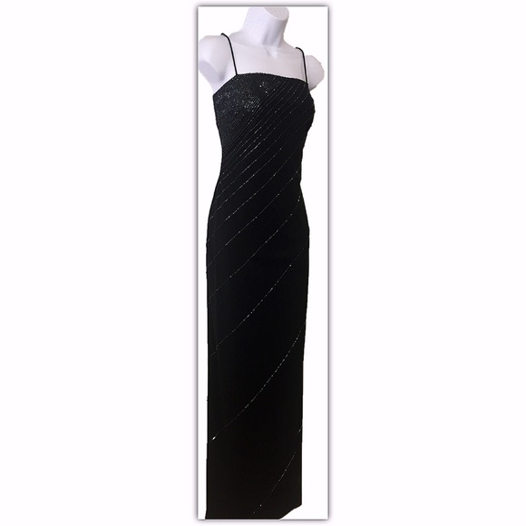 De-Laru Black with Sparkles Spaghetti Strap Gown - Picture 3 of 6